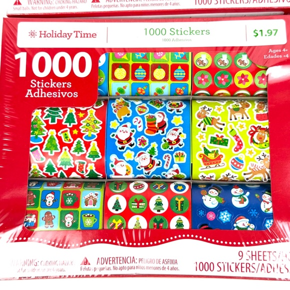 Holiday Time 1000 Christmas Stickers – 9 Sheets (NEW) 2 Pack - Picture 3 of 9